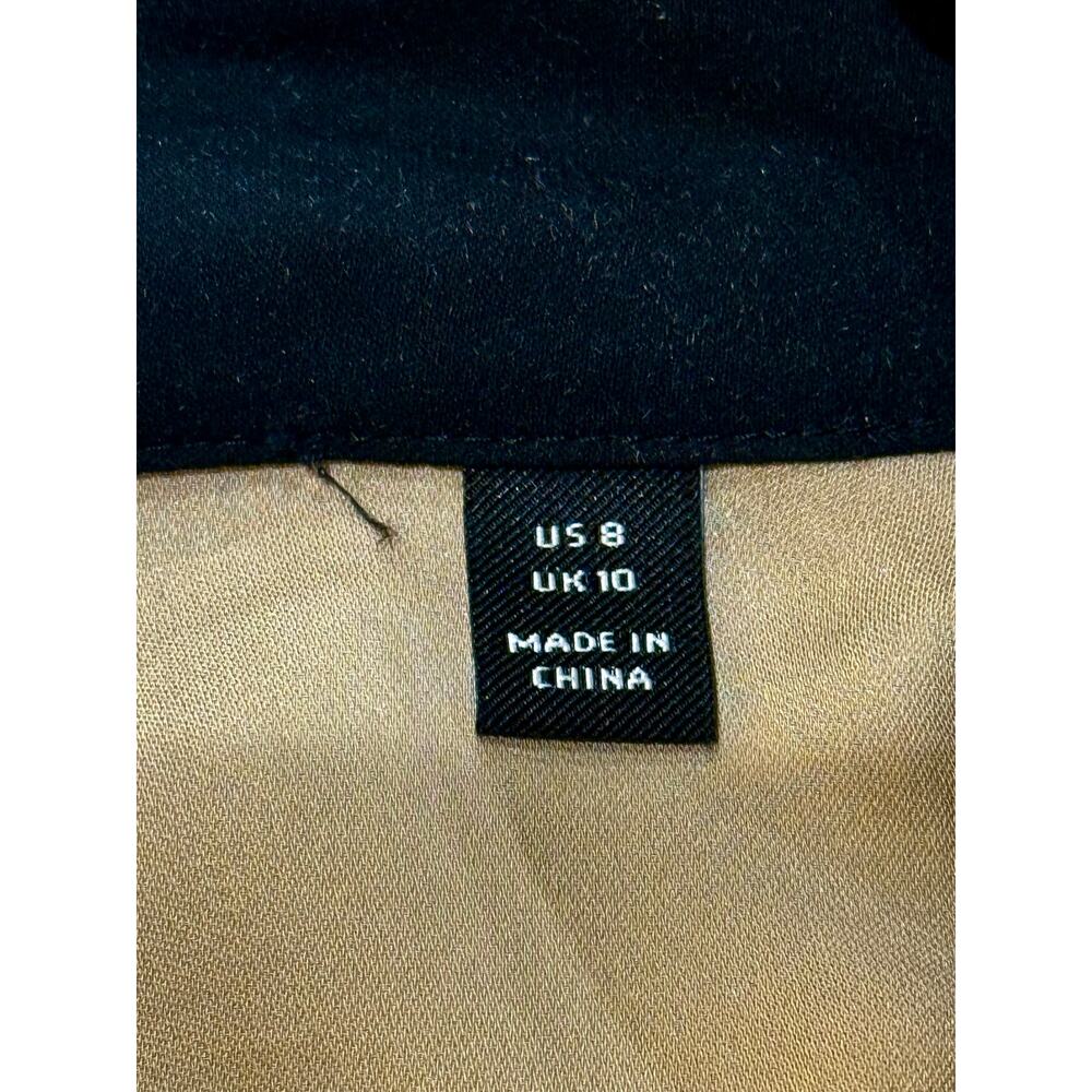 Carlisle Toffee and Black 100% Silk Button-Up Semi-Sheer Blouse Size 8 - Picture 7 of 7